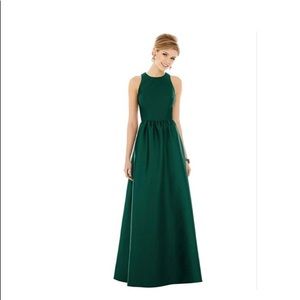 Alfred Sung Sleeveless Keyhole Back Satin Maxi Dress